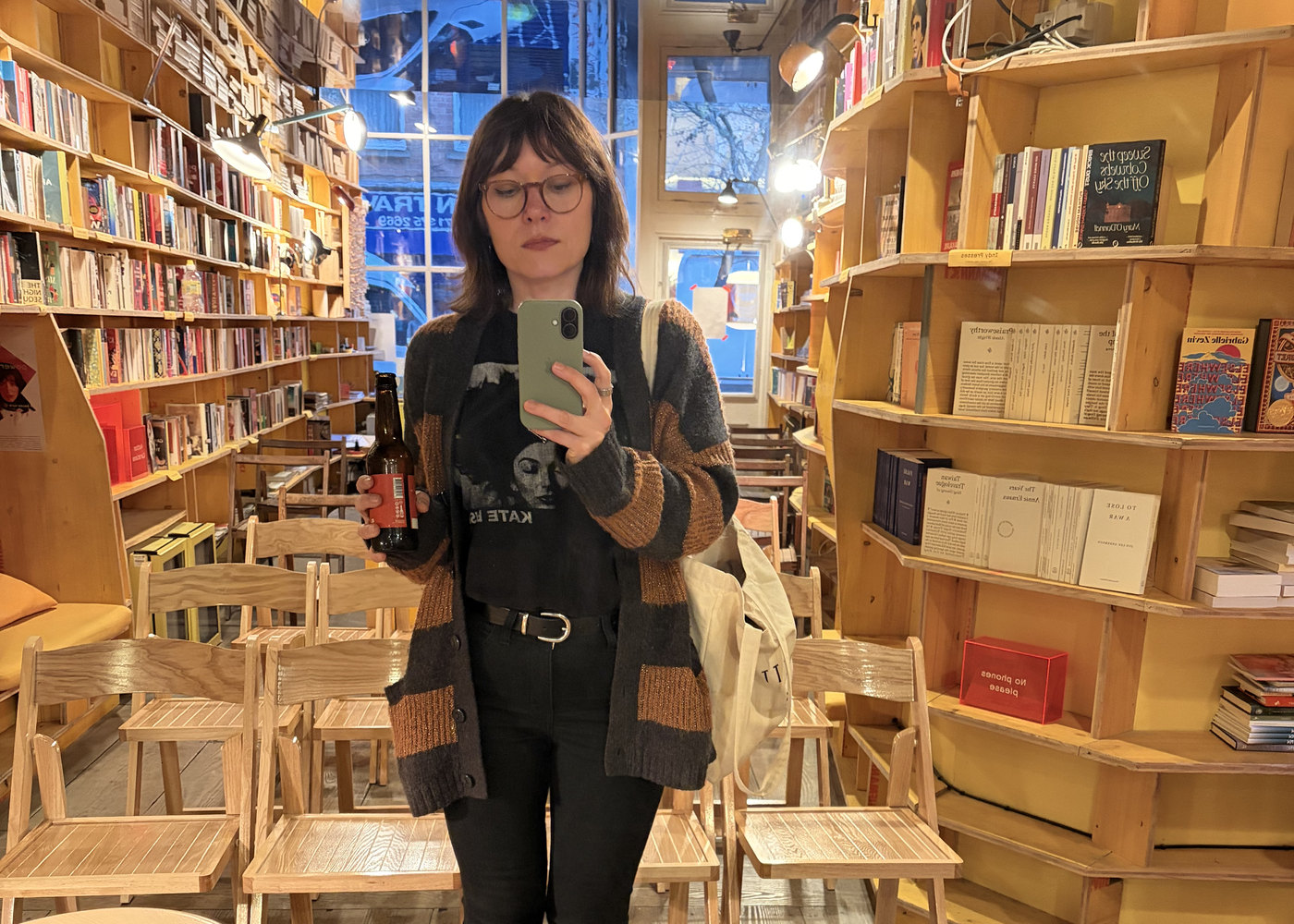 Leah Kardos at Libreria bookshop before The Art of Staying Strange